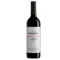 A bottle of Tenacity by the Vine Cabernet Sauvignon red wine, featuring a white label with black and red text, set against a plain white background.